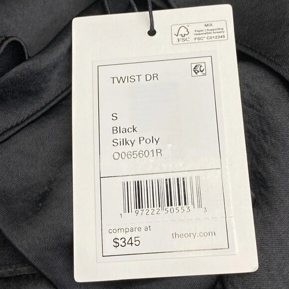 NEW THEORY Women's Sleeveless Twist Neck Mini Dress Black Size S – Silky - NWT - Picture 3 of 10